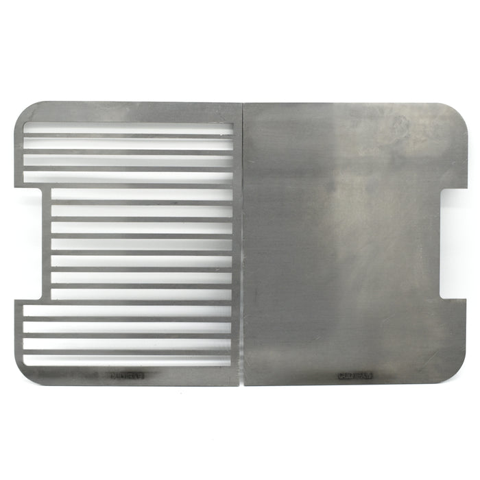 grill and smash plate combo featuring half and half set of both to suit a weber go anywhere
