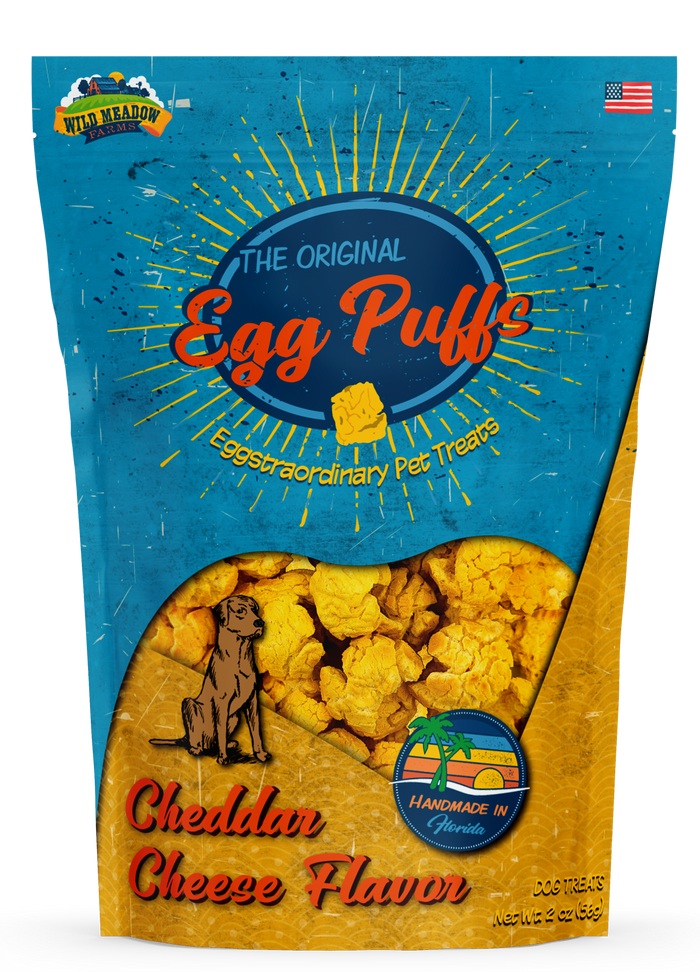 Wild Meadow Farms Egg Puffs Cheddar Cheese Flavor Dog Treats