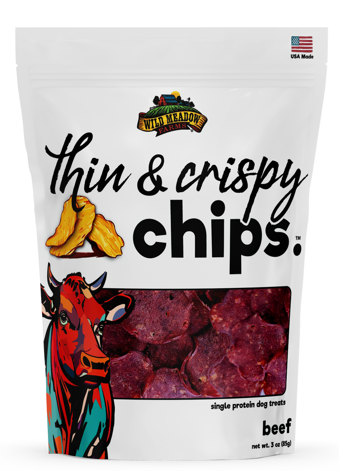 Wild Meadow Farms Thin & Crispy Chips - Beef Dog Treats
