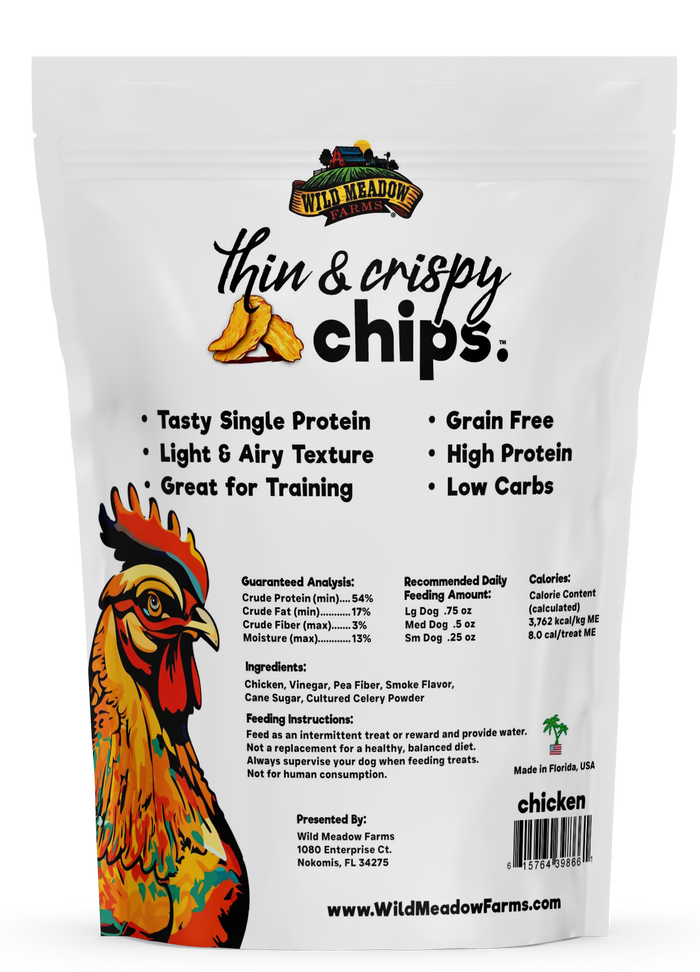 Wild Meadow Farms Thin & Crispy Chips - Chicken Dog Treats