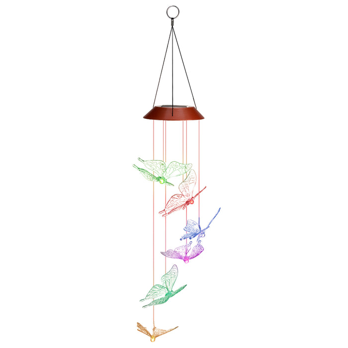 Windlights Solar Powered LED Butterfly Wind Chimes Hanging lamp Garden Home Decoration