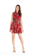 Women's Shirt Dress in Christmas Santa Red