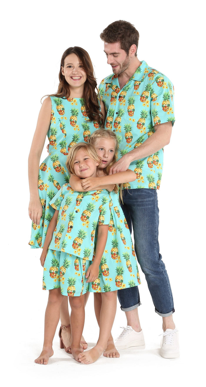 Women's Shirt Dress in Pineapple Skull