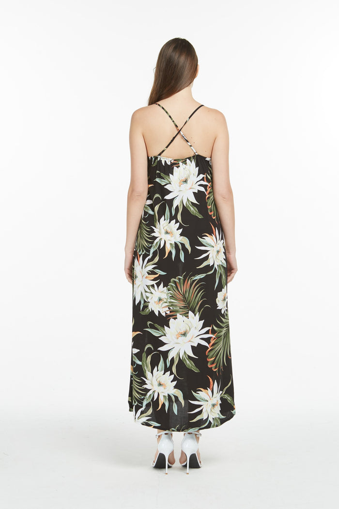 Women's Sweetheart Dress in Wispy Cereus Black