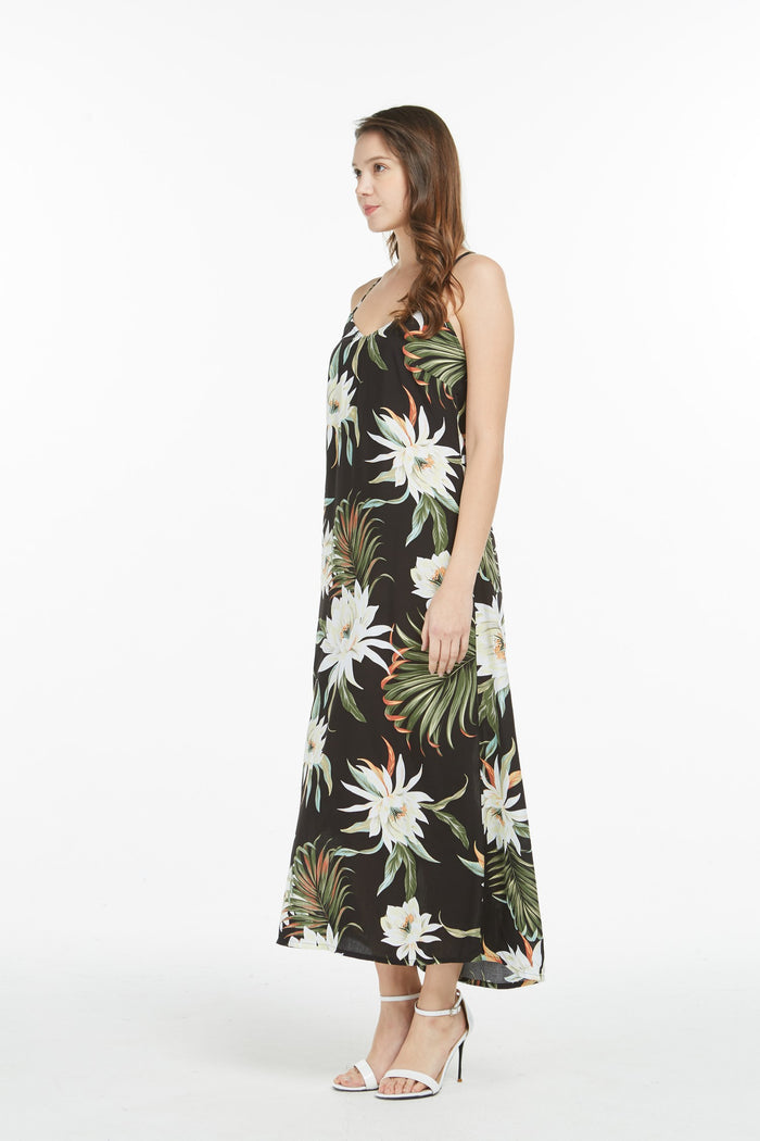 Women's Sweetheart Dress in Wispy Cereus Black