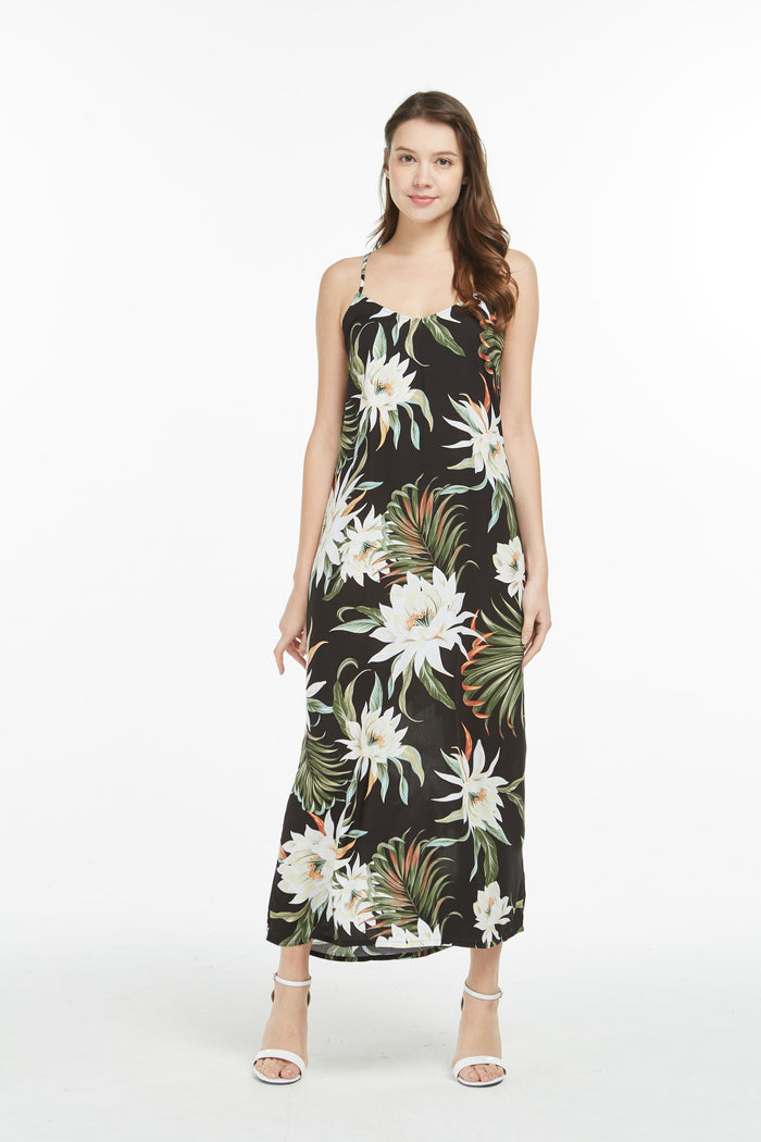 Women's Sweetheart Dress in Wispy Cereus Black