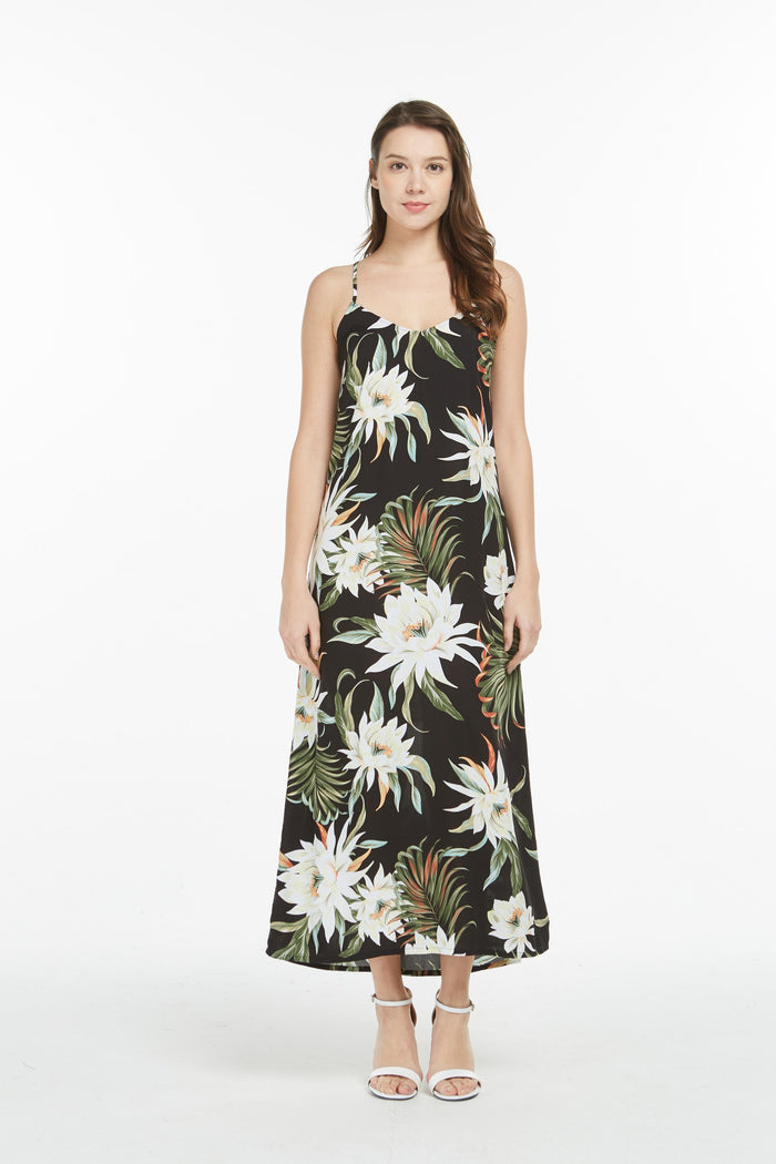 Women's Sweetheart Dress in Wispy Cereus Black