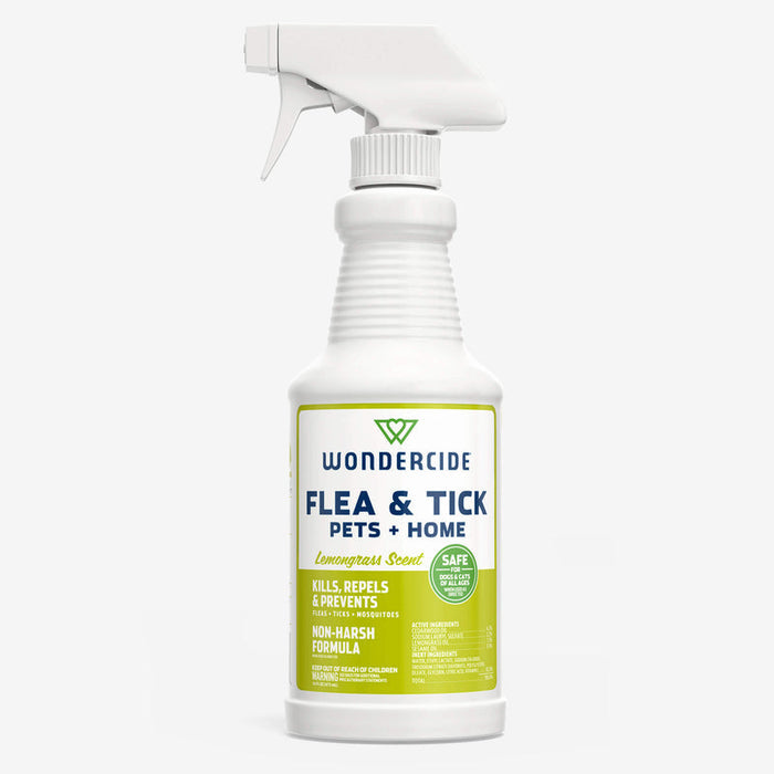 Wondercide Lemongrass Flea & Tick Spray for Pets + Home with Natural Essential Oils