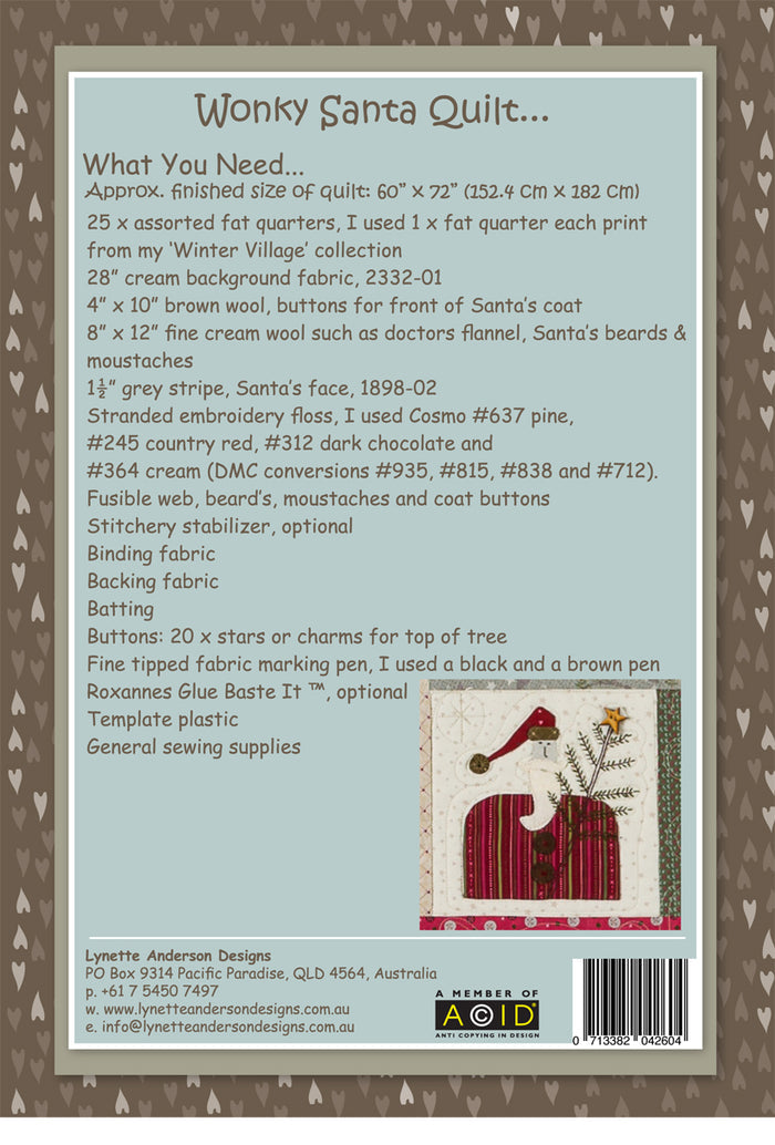 Simple Patches Quilt by Lynette Anderson Pattern Back